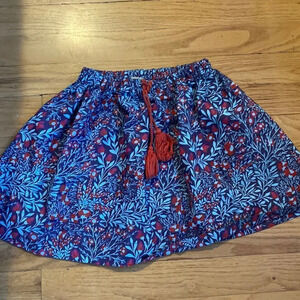 Sophie Catalou sz 5 floral print skirt purple blue red elastic waist EUC